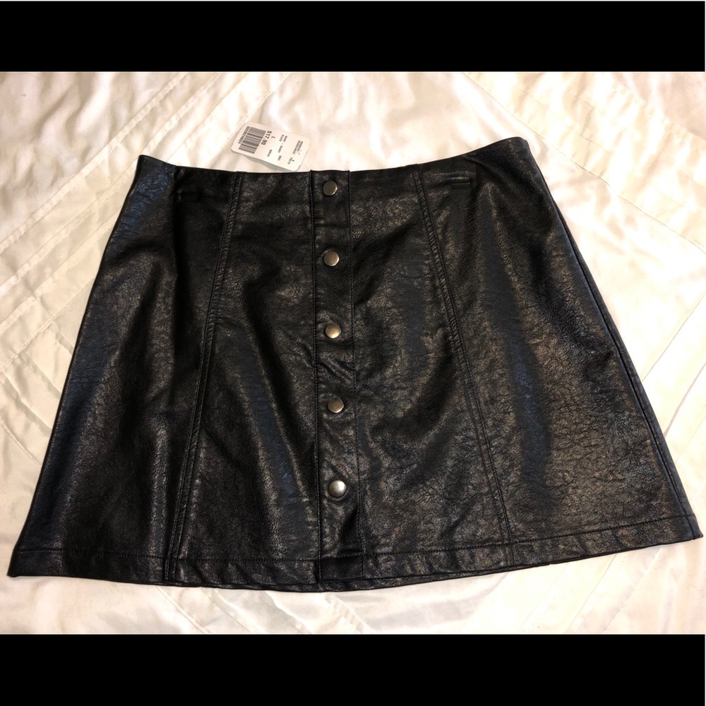 Black leather skirt